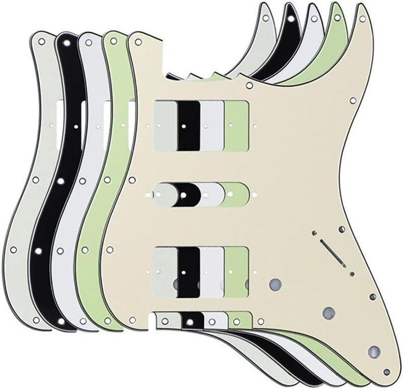 ROZILO Strat HSH Pickguard Pick Guard Scratch Plate with Screws for American/Mexican Standard Strat Modern Style Guitar Replacement Grey Pearl - Image 4